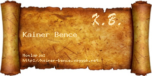 Kainer Bence névjegykártya